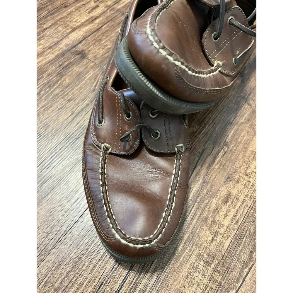 Highland Creek 31313 Men's Boat Dock Shoes Loafers Size 10.5 M Lace Up Leather